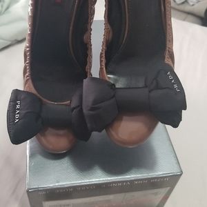 Prada bow heels
